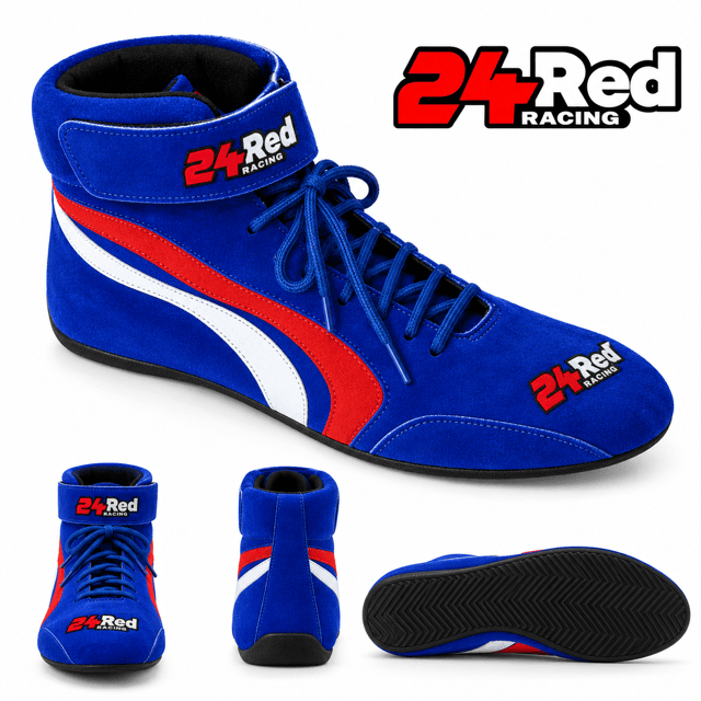 Leather Hide SFI Approved Race Boots – Blue (“The Blues”)